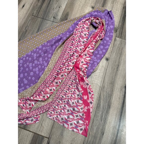 Susan Graver Womens Multicolored Patchwork Kimono Cardigan M 100% Polyest - Picture 6 of 6